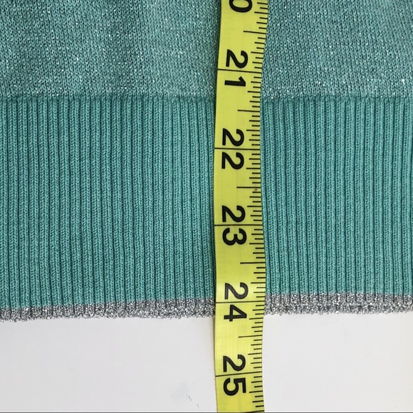 Brooks Brothers 346 Metallic Mint V-Neck Sweater - Picture 8 of 8